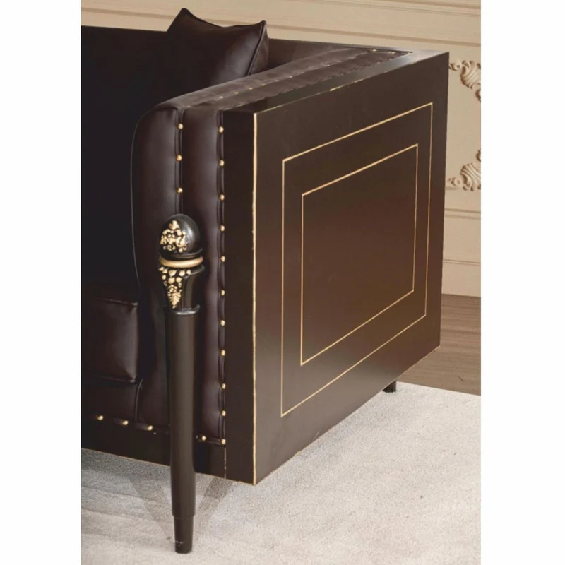 Casa Padrino Luxus Barock Wohnzimmer Set Dunkelbraun / Gold - Barockstil Möbel