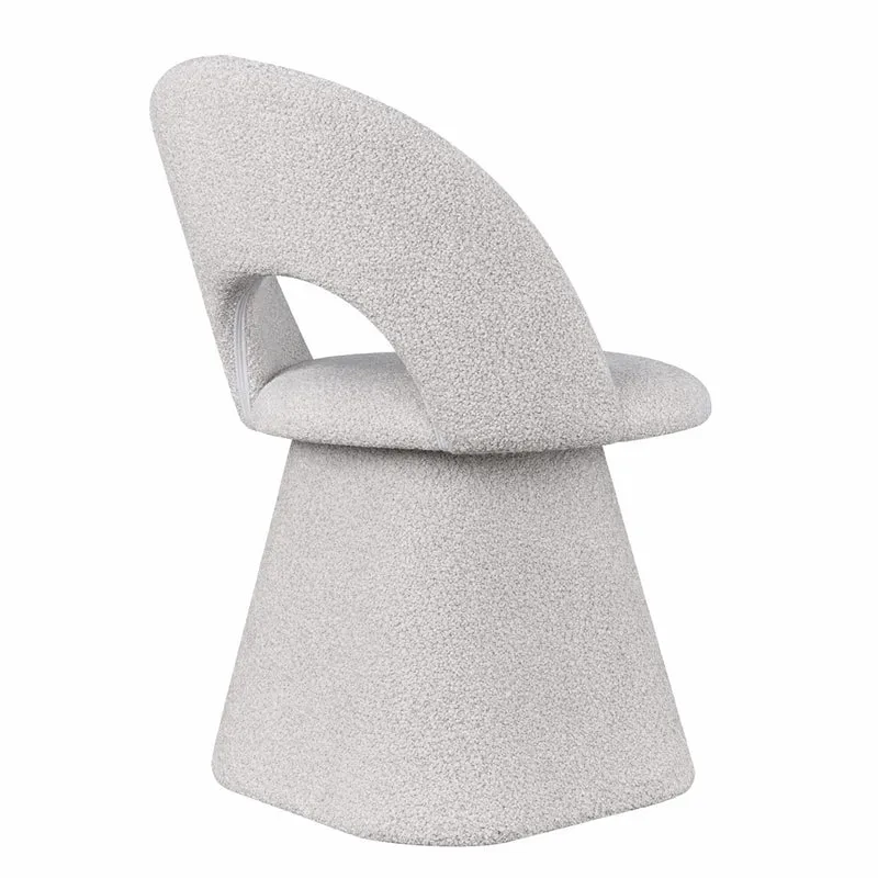 Casa Padrino Luxus Esszimmer Stuhl mit gebogener Rückenlehne Hellgrau H. 79 cm - Esszimmer Möbel