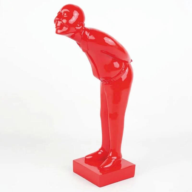 Casa Padrino XXL Deko Skulptur Rot H. 160 cm - Große Deko Figur