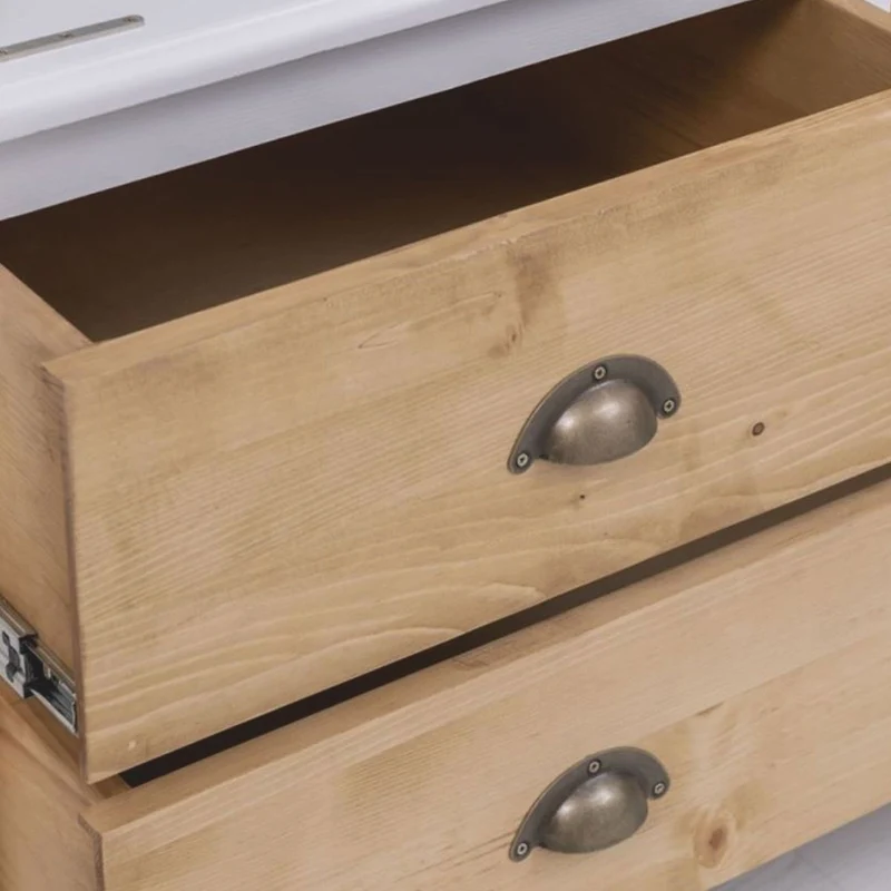 Casa Padrino Landhausstil Kleiderschrank Weiß / Naturfarben 121 x H. 197 cm - Schlafzimmer Möbel