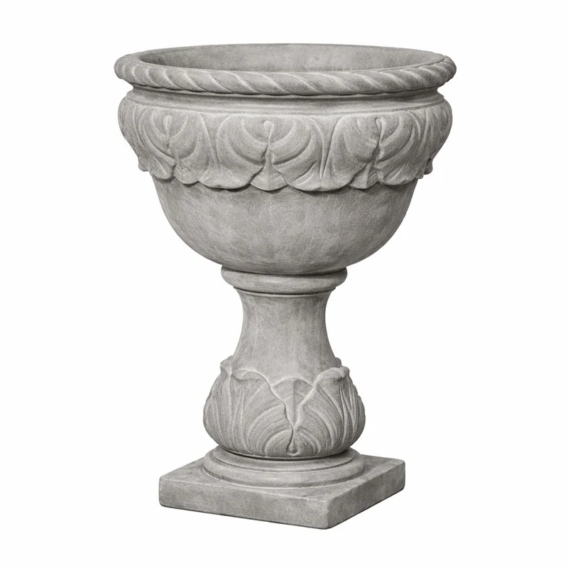 Casa Padrino Barock Blumentopf Grau Ø 53 x H. 80 cm - Barock Garten Deko