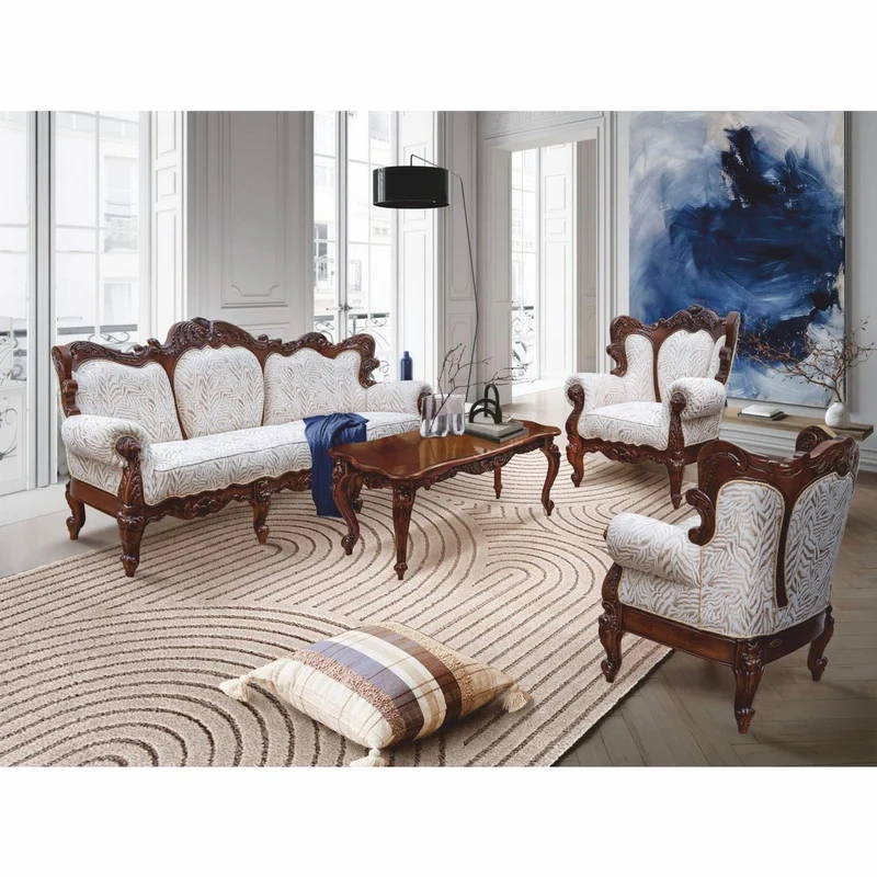 Casa Padrino Luxus Barock Sessel Weiß / Dunkelbraun - Barock Wohnzimmer Möbel