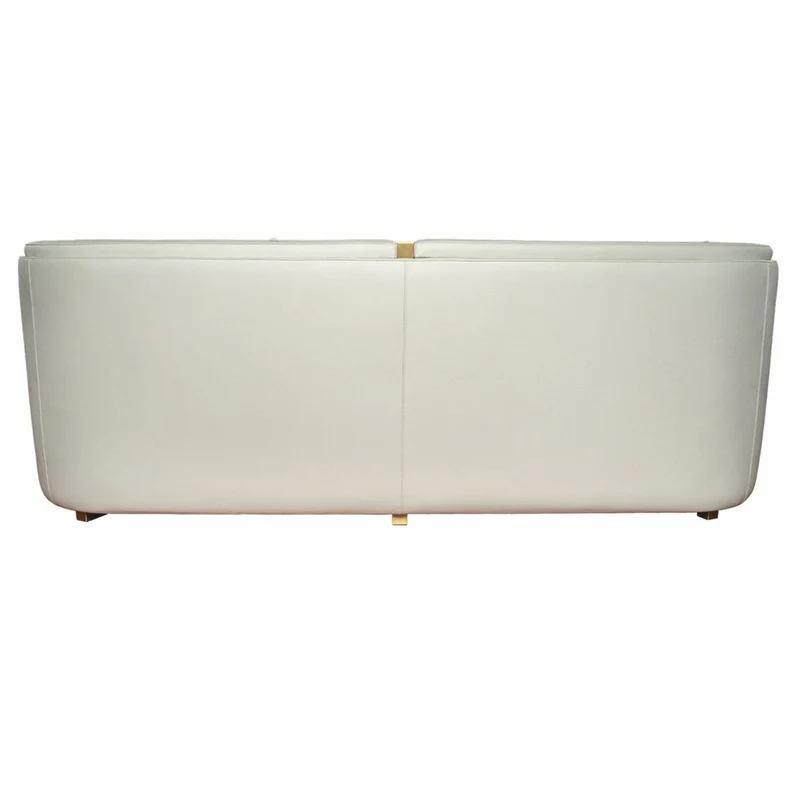 Casa Padrino Luxus Wohzimmer & Hotel Sofa Creme / Messing 240 cm - Luxus Möbel