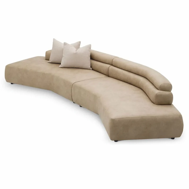 Casa Padrino Luxus Sofa Beige / Schwarz 399 cm - Luxus Hotel Möbel