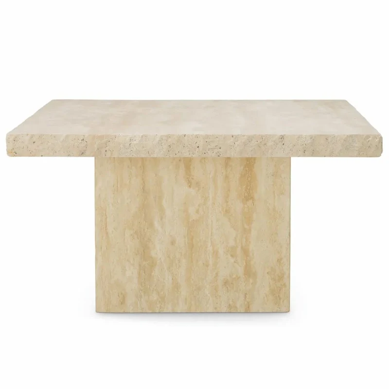 Casa Padrino Luxus Travertin Couchtisch Beige 65,5 cm - Travertin Wohnzimmer Möbel