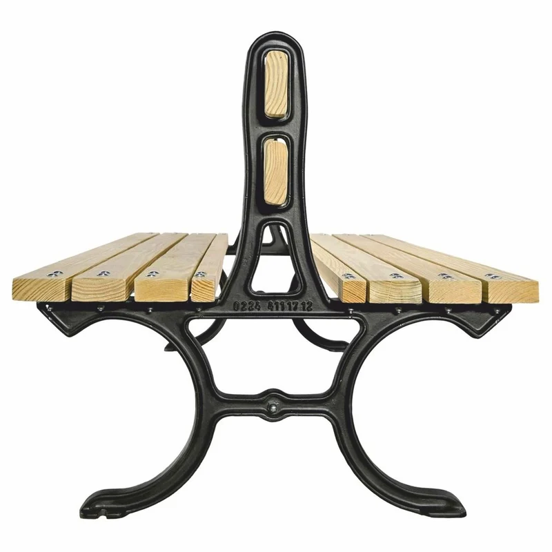 Casa Padrino Parkbank Naturfarben / Schwarz 180 cm - Doppelseitige Gartenbank