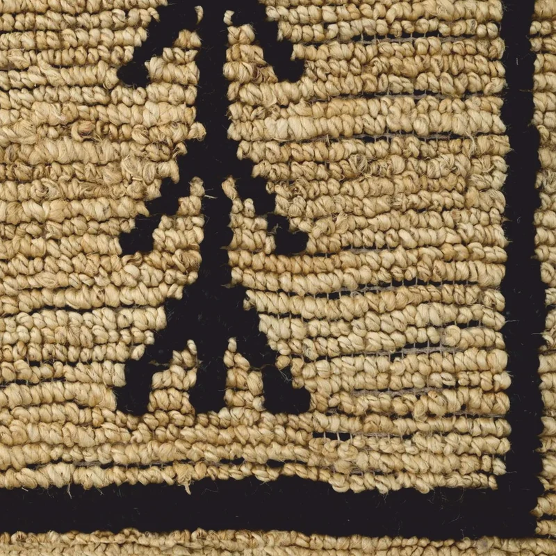 Casa Padrino Luxus Jute Teppich Beige / Schwarz 300 x 400 cm - Handgewebt