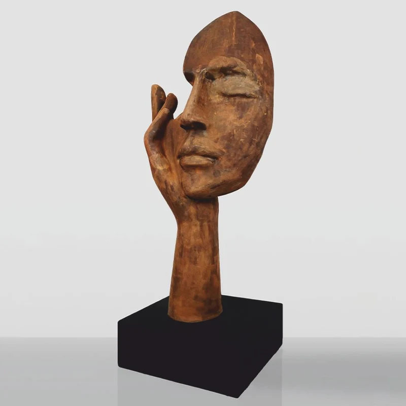 Casa Padrino XXL Deko Skulptur Rost / Schwarz H. 190 cm - Große Deko Figur