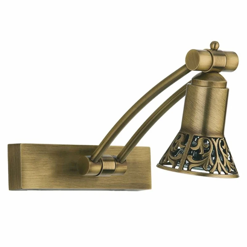 Casa Padrino Luxus Barock LED Wandleuchte / Leseleuchte Messing mit Patina H. 20 cm