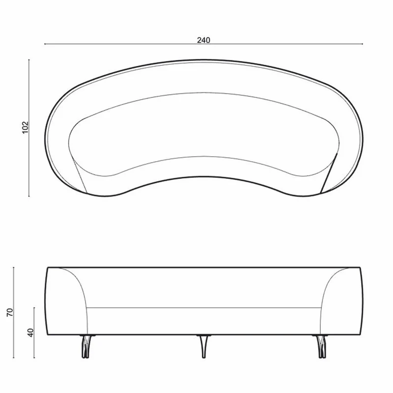 Casa Padrino Luxus Sofa Hellgrau / Schwarz 240 cm - Luxus Wohnzimmer & Hotel Möbel