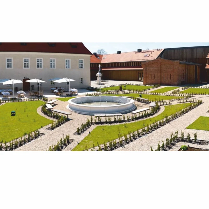 Casa Padrino Barock Springbrunnen Umrandung Grau Ø 700 cm - Barock Garten Deko