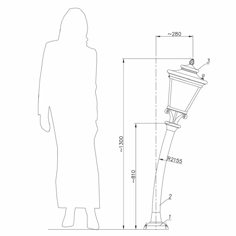 Casa Padrino Jugendstil Gartenlaterne Weiß H. 130 cm - Nostalgische Außenbeleuchtung