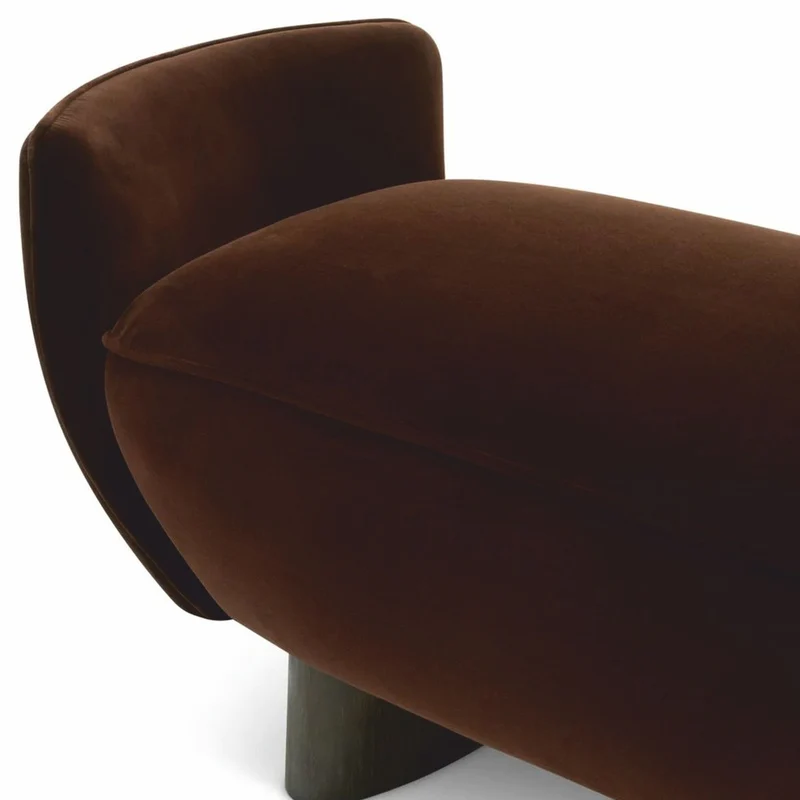 Casa Padrino Luxus Samt Sitzbank Braun / Schwarz 151 cm - Luxus Hotel Möbel