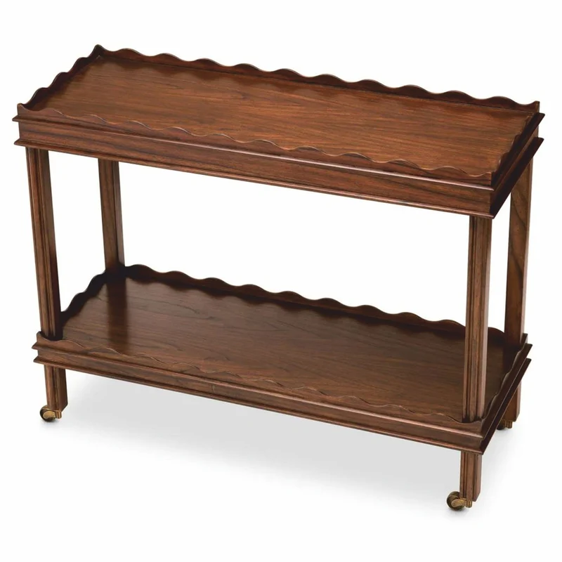 Casa Padrino Luxus Servierwagen Braun / Vintage Messing 116 cm - Hotel Trolley