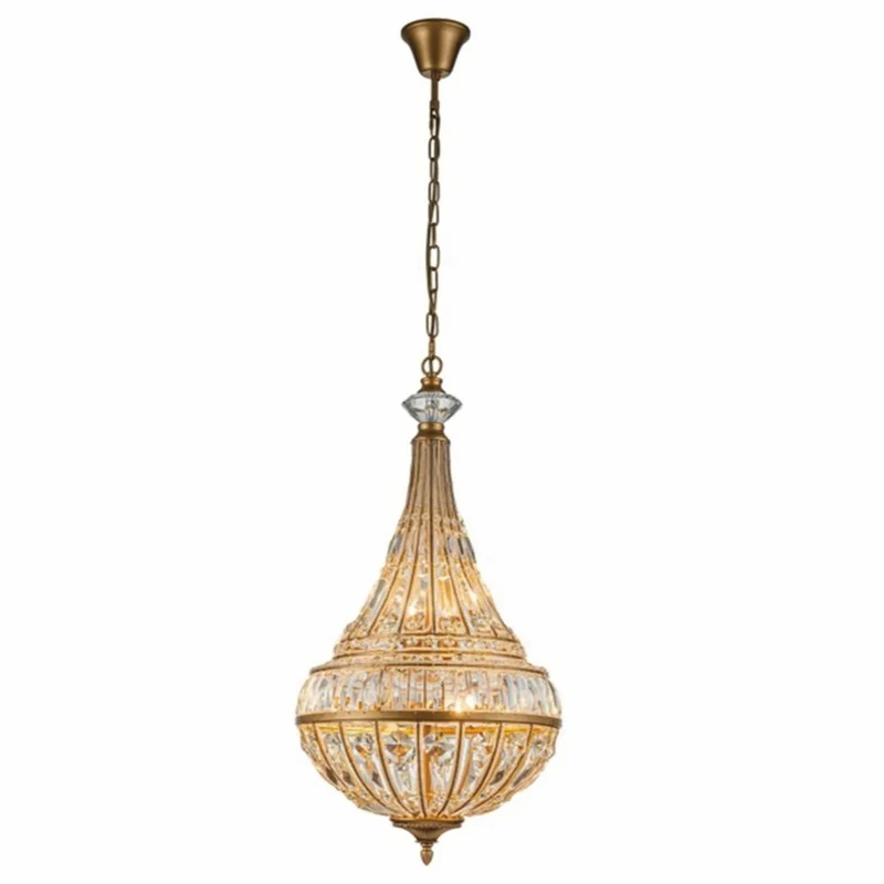 Casa Padrino Barock Kristall Kronleuchter Gold Ø 42 x H. 80 cm - Barock Leuchten
