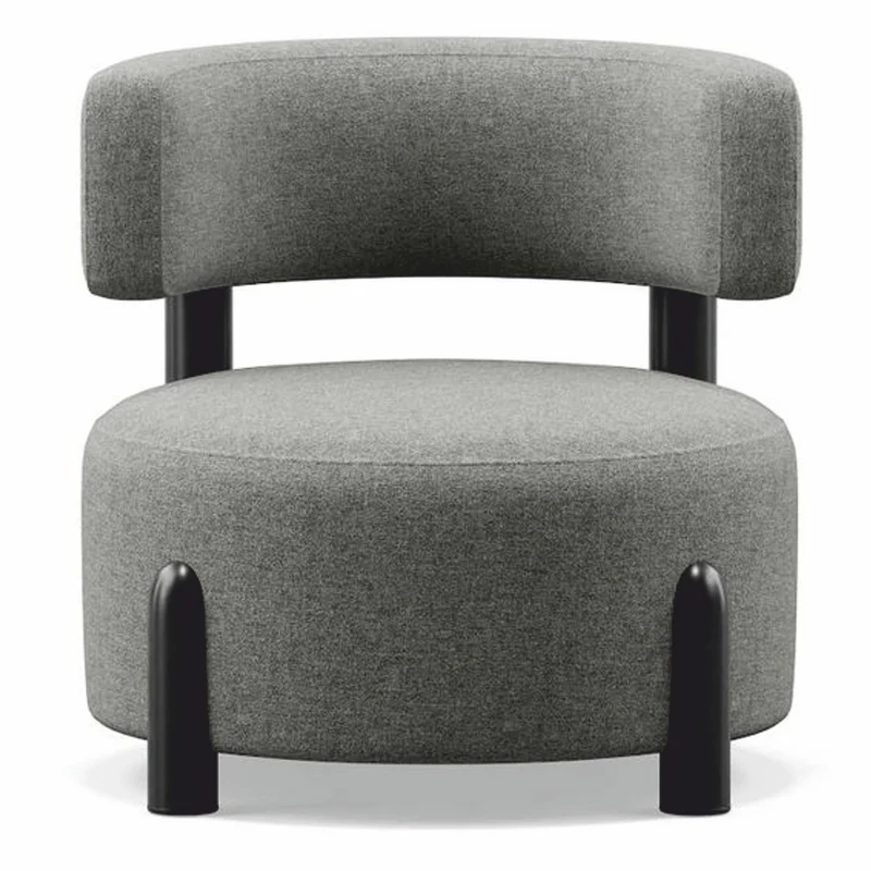 Casa Padrino Luxus Wohnzimmer & Hotel Sessel Grau / Schwarz 90 cm - Luxus Möbel