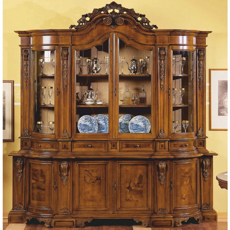 Casa Padrino Luxus Barock Vitrine Braun 241 x H. 255 cm - Barock Möbel - Made in Italy