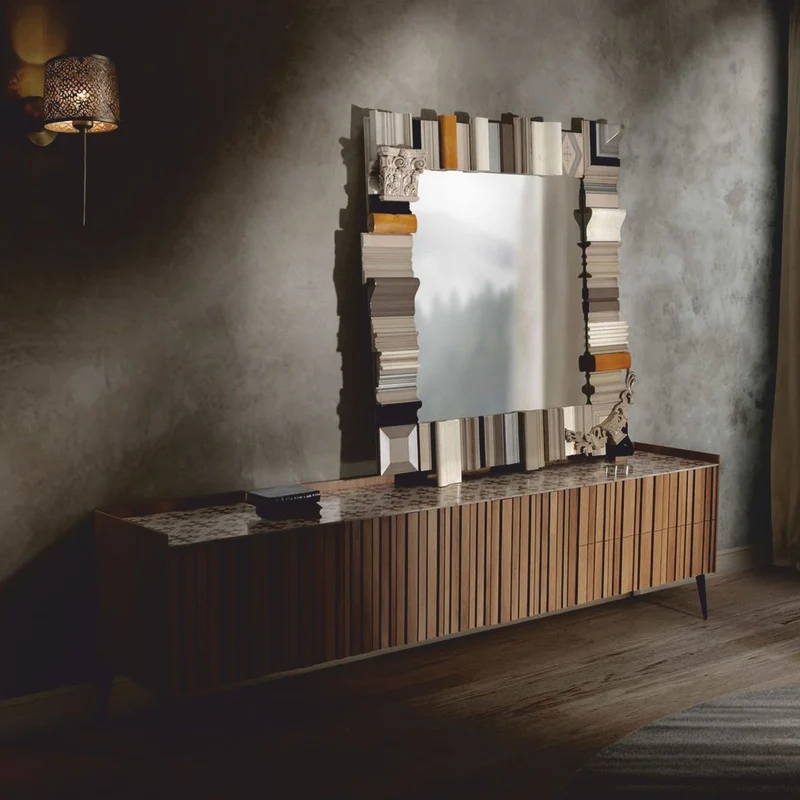 Casa Padrino Luxus Designer Spiegel Bunt 135 cm - Luxus Designer Möbel