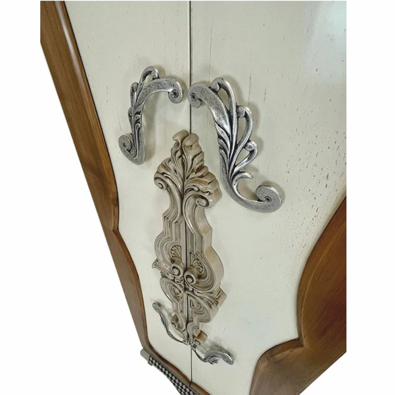 Casa Padrino Luxus Barock Schmuckschrank Creme / Bunt H. 170 cm - Barockstil Möbel