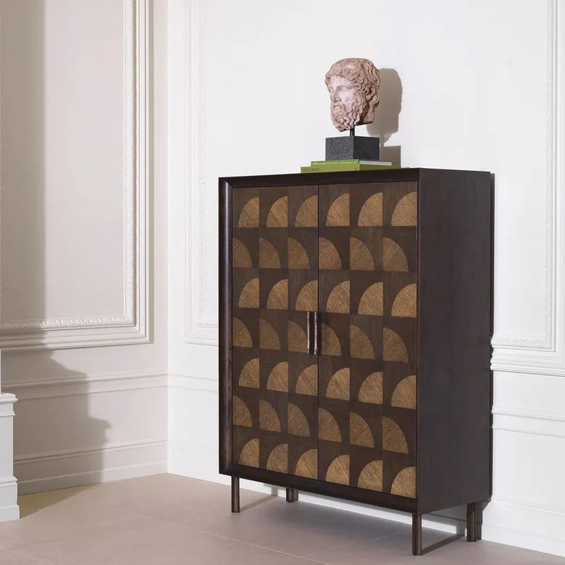 Casa Padrino Luxus Schrank mit 2 Türen Braun H. 170 cm - Luxus Möbel