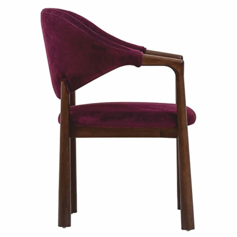 Casa Padrino Luxus Esszimmer Stuhl mit Armlehnen Lila / Dunkelbraun H. 87 cm
