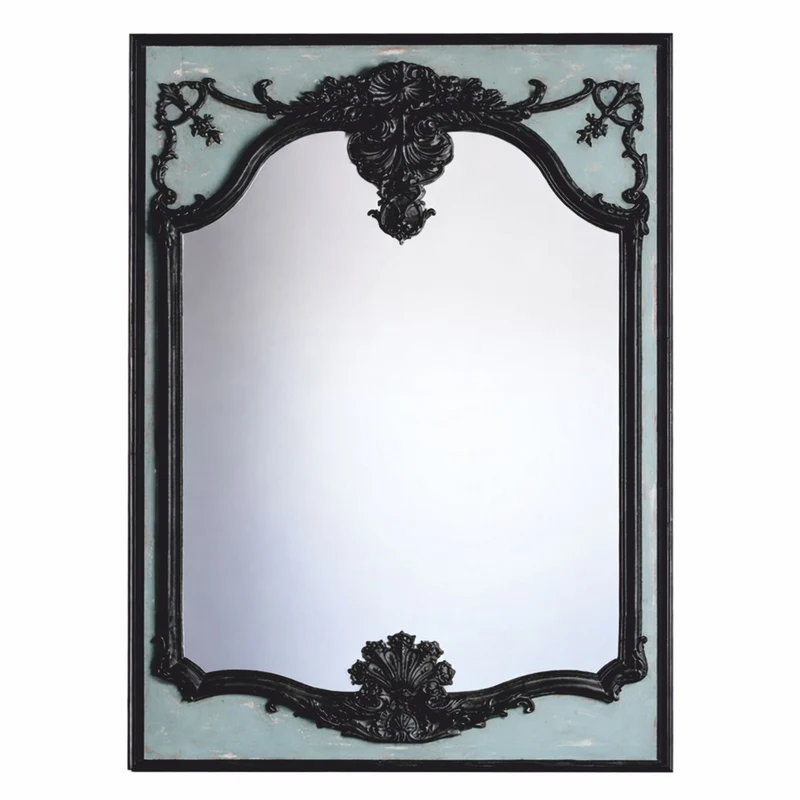 Casa Padrino Luxus Barock Spiegel Schwarz / Antik Grün H. 158 cm - Made in Italy