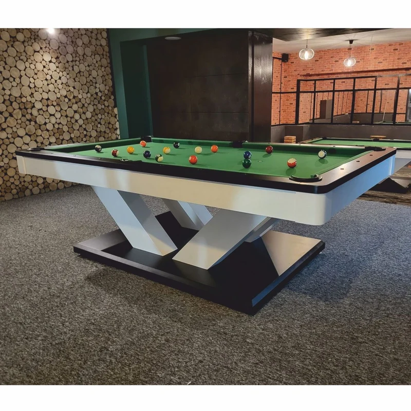 Casa Padrino Luxus Pool Billardtisch / Esstisch 8ft Weiß / Schwarz / Grün