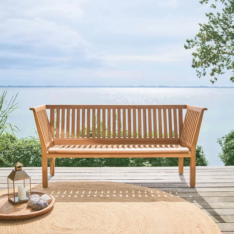 Casa Padrino Luxus Teakholz Gartenbank Braun 180 cm - Teakholz Garten Möbel