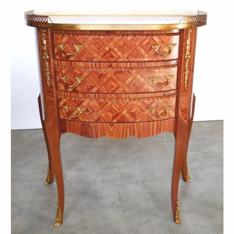 Casa Padrino Luxus Barock Nachtkommode mit 3 Schubladen Braun / Gold - Barock Schlafzimmer Möbel