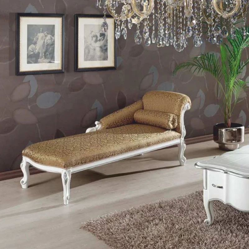 Casa Padrino Luxus Barock Chaiselongue Gold / Weiß / Silber 166 cm - Made in Italy