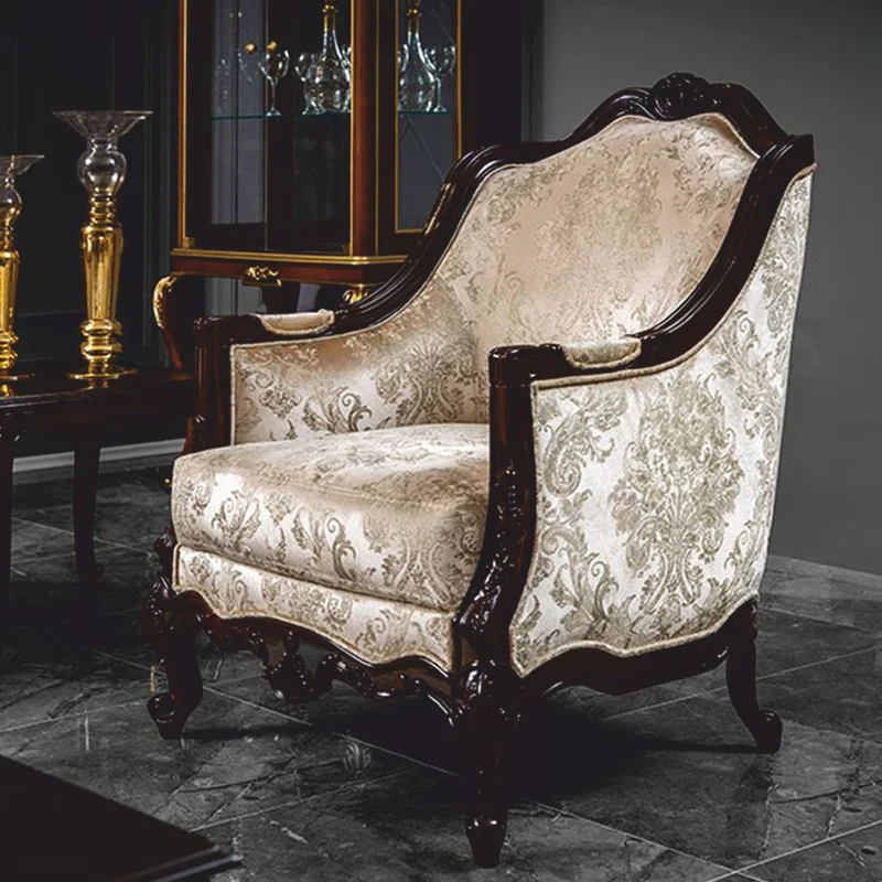 Casa Padrino Luxus Barock Wohnzimmer Sessel Gold / Dunkelbraun - Barockstil Möbel