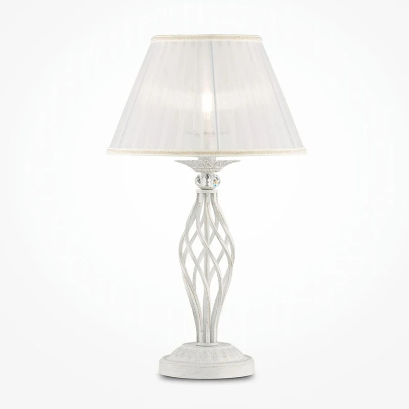 Casa Padrino Jugendstil Tischleuchte Antik Weiß / Weiß H. 56 cm - Barock & Jugendstil Leuchten