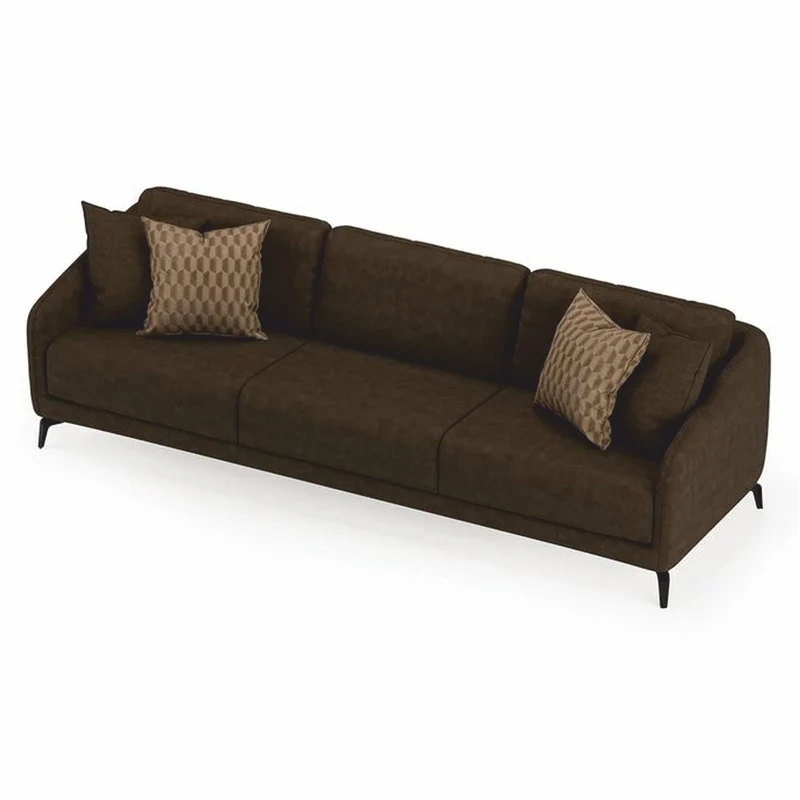 Casa Padrino Luxus Sofa Dunkelbraun / Schwarz 255 cm - Wohnzimmer & Hotel Möbel