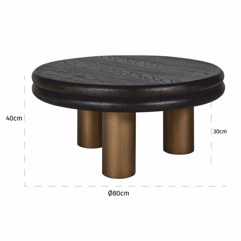 Casa Padrino Luxus Couchtisch Schwarz / Bronze 80 cm - Luxus Wohnzimmer Möbel