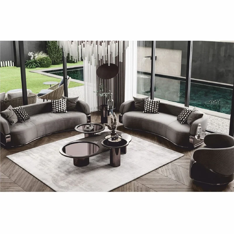 Casa Padrino Luxus Beistelltisch mit Glasplatte Bronze / Grau H. 50 cm - Luxus Möbel