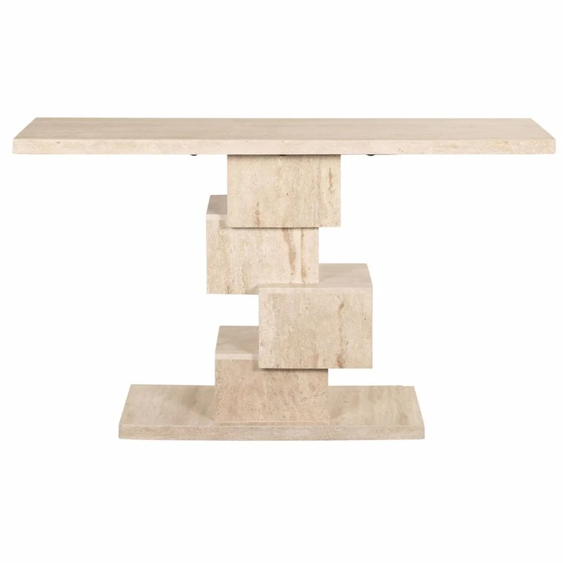 Casa Padrino Luxus Travertin Konsole Beige 140 cm - Luxus Naturstein Möbel