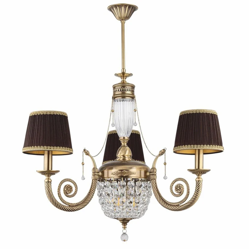 Casa Padrino Luxus Barock Kronleuchter Messing mit Patina / Dunkelbraun / Gold Ø 80 cm