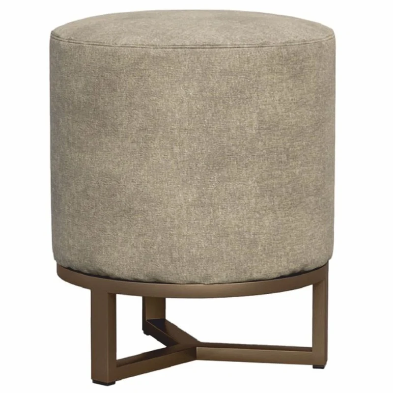Casa Padrino Luxus Hocker Grau / Braun Ø 40 x H. 50 cm - Luxus Möbel