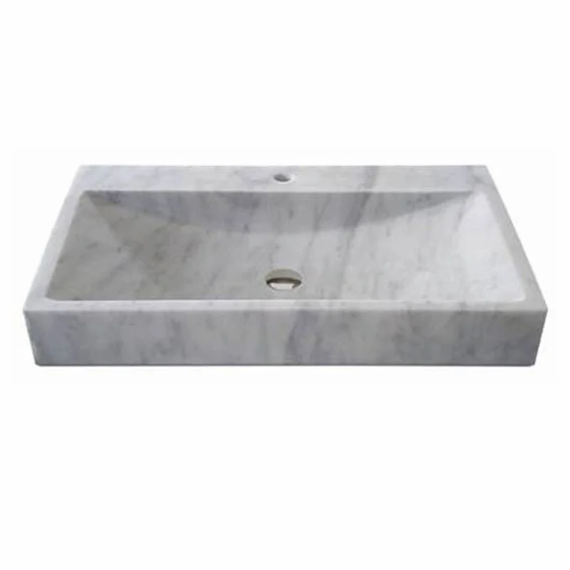 Casa Padrino Luxus Marmor Waschbecken Weiß 74,9 cm - Badezimmer Accessoires
