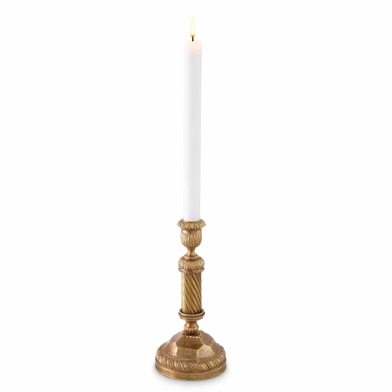 Casa Padrino Luxus Barock Kerzenhalter Vintage Messing H. 25 cm - Barock Deko Accessoires