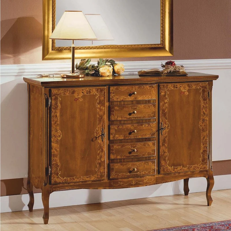 Casa Padrino Luxus Barock Sideboard Braun 140 cm - Barock Möbel - Made in Italy