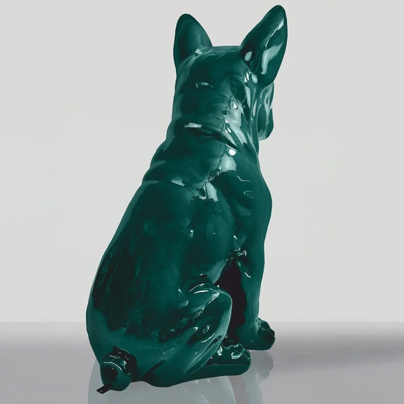 Casa Padrino XXL Deko Skulptur Hund Bulldogge Grün H. 170 cm - Garten Deko Figur