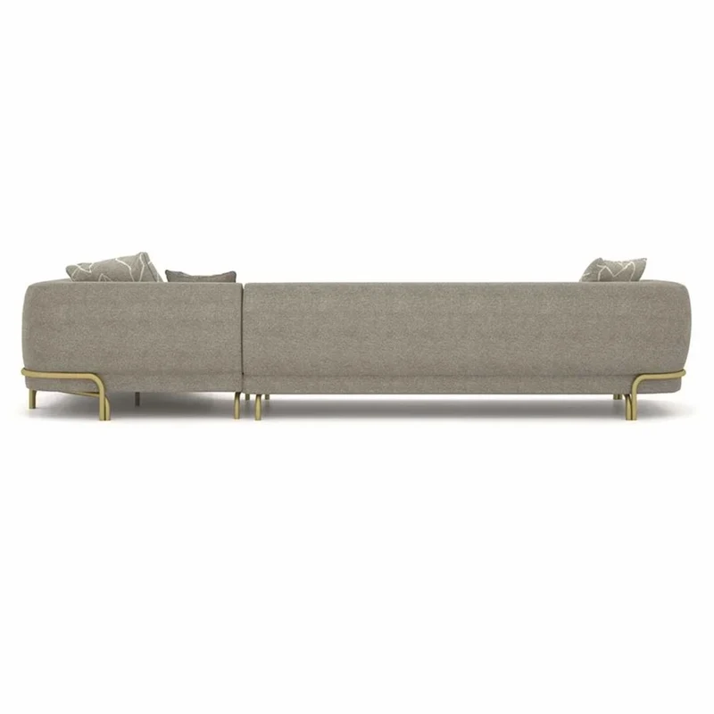 Casa Padrino Luxus Ecksofa Grau / Messing 390 cm - Wohnzimmer & Hotel Möbel