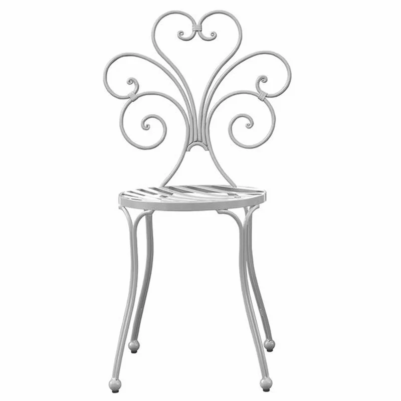 Casa Padrino Jugendstil Gartenstuhl 4er Set Grau H. 89 cm - Garten Möbel