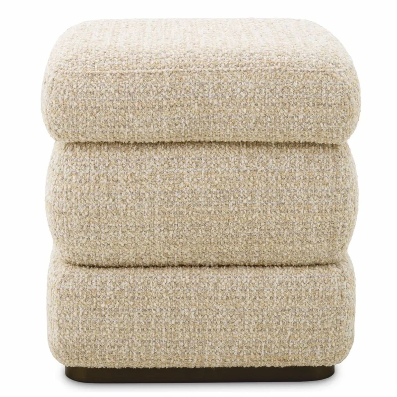 Casa Padrino Luxus Hocker Beige / Bronze H. 52 cm - Luxus Hotel Möbel