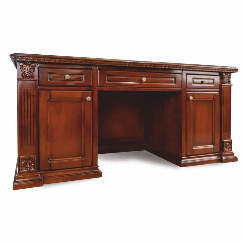 Casa Padrino Luxus Barock Schreibtisch Dunkelbraun 150 cm - Barock Büro Möbel