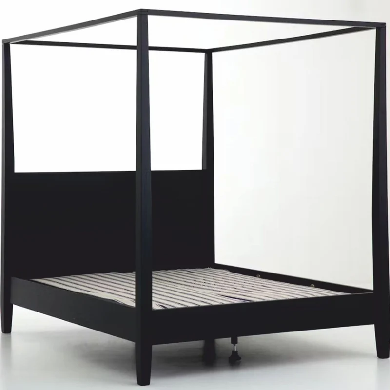 Casa Padrino Landhausstil Himmelbett Schwarz - Verschiedene Größen - Schlafzimmer Möbel