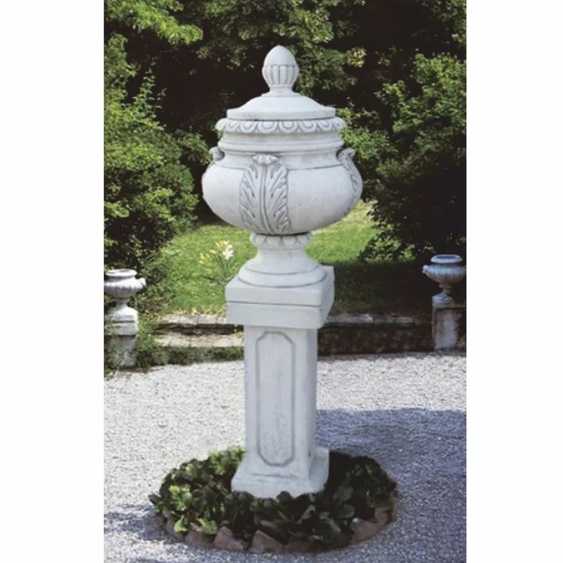 Casa Padrino Luxus Barock Garten Deko Amphore Grau H. 77 cm - Made in Italy