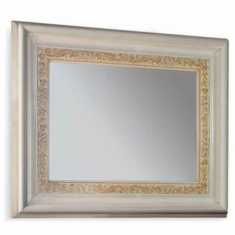 Casa Padrino Luxus Barock Spiegel Weiß / Gold 126 cm - Made in Italy
