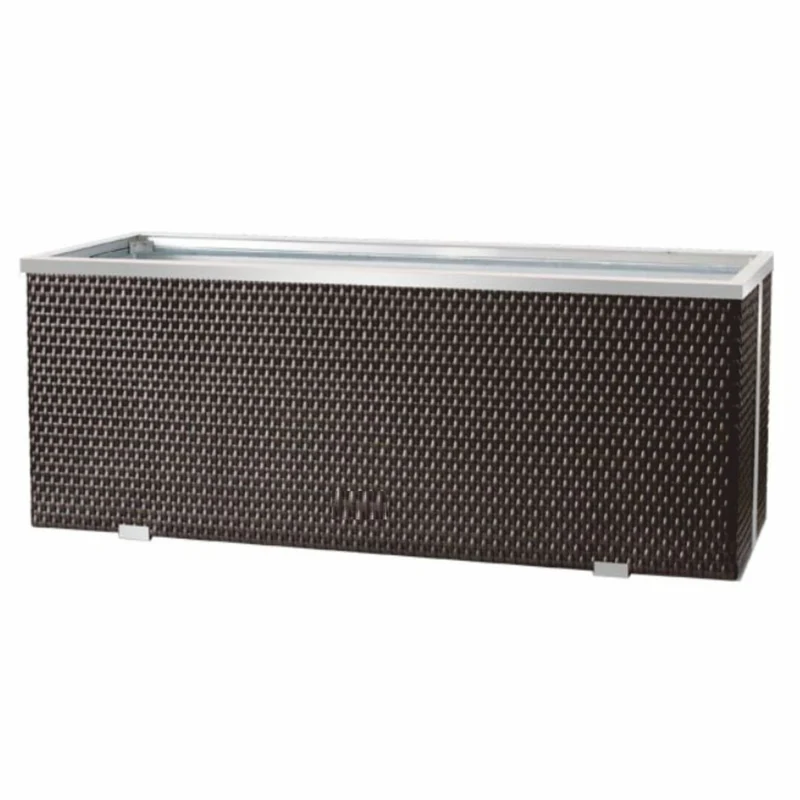Casa Padrino Luxus Blumenkübel Braun / Silber 150 cm - Garten & Terrassen Accessoires